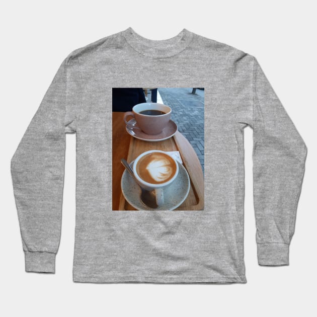 Coffee for two Long Sleeve T-Shirt by Stephfuccio.com